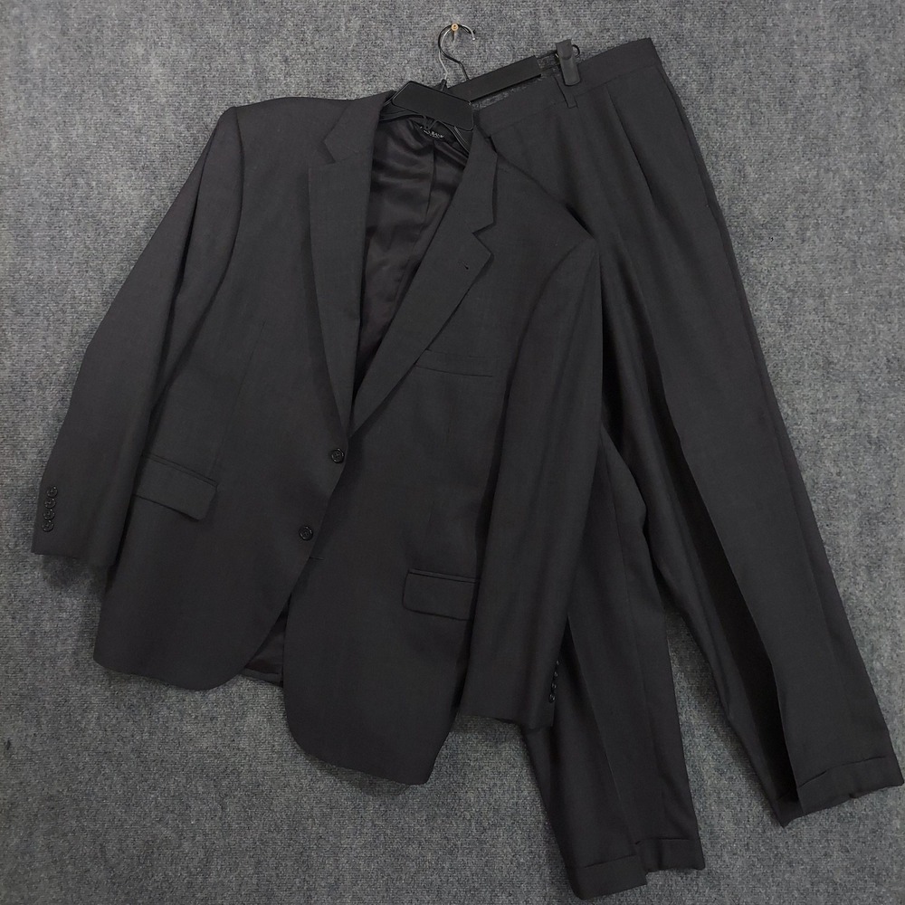 Jos. A. Bank Suit Mens 43R 36x30 Gray Wool Silk Signature Collection 2 Piece